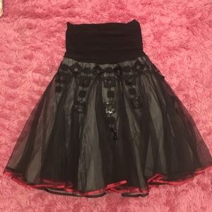 Ariella black tulle sequin fold-over full Skirt